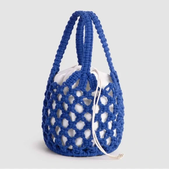 ୨୧ ・゚✧ SOLD Cider Blue Crotchet Knit Mini Bag - Picture 1 of 7